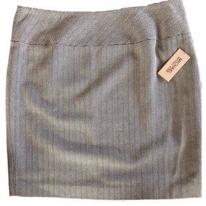 Michael Kors Brown & Cream Herringbone Mini Skirt